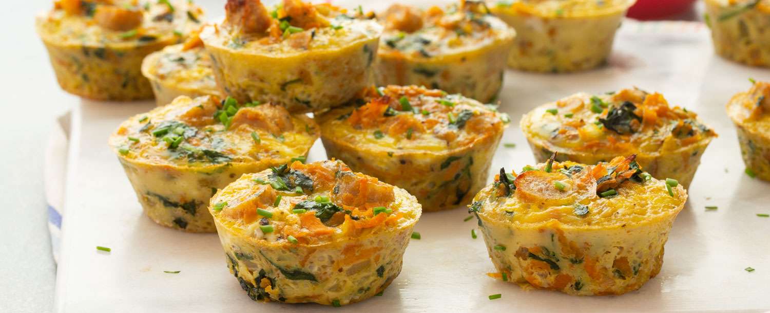 Whole30® Mini Frittatas With Sausage, Sweet Potato And Spinach