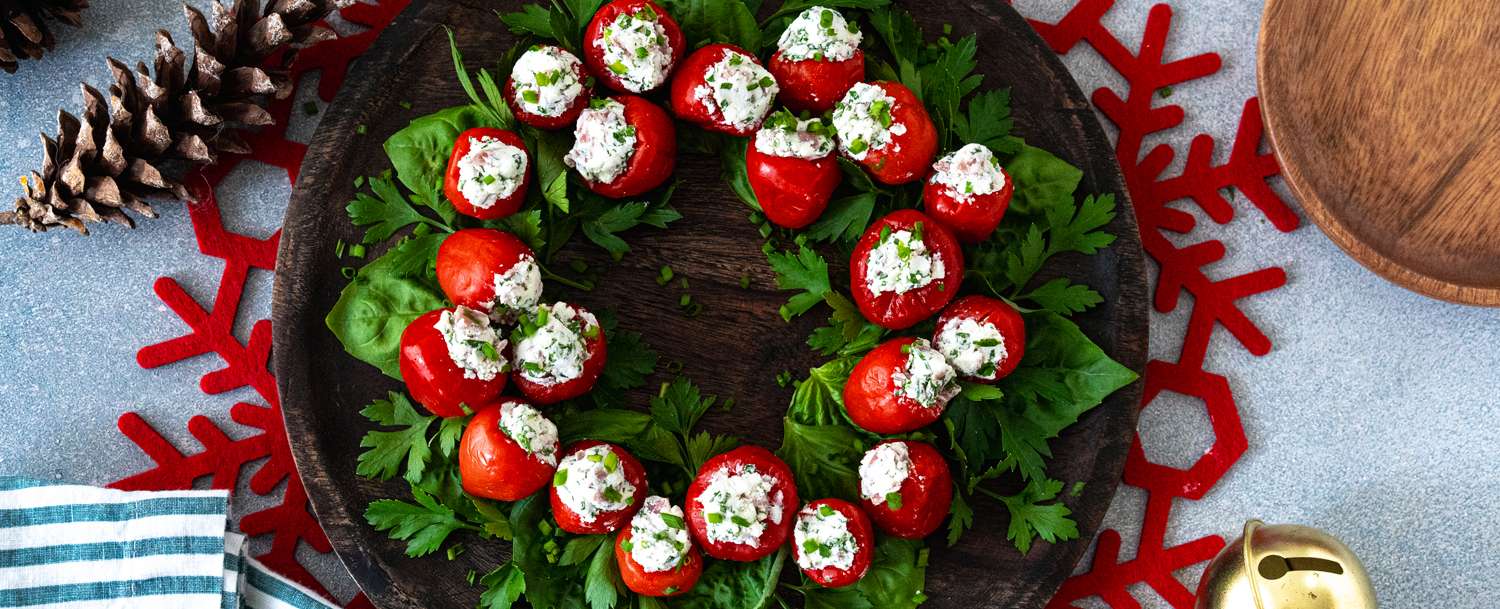 Cherry Peppers Stuffed with Herbed Goat Cheese and Salami