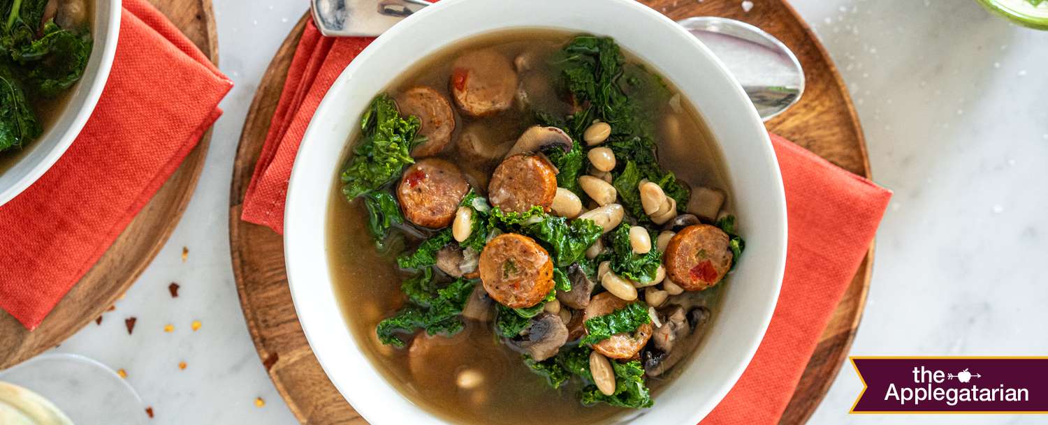 Chicken Sausage, Kale and  White Bean Soup Recipe 