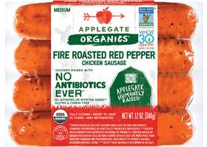 Organic Fire Roasted Red Pepper Chicken Sausage Front