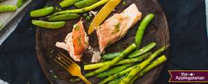 Prosciutto Wrapped Salmon With Asparagus And Snap Peas Recipe