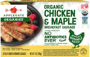 Organic Chicken Maple Breakfast Sausage Link Planogram Straight On Front View