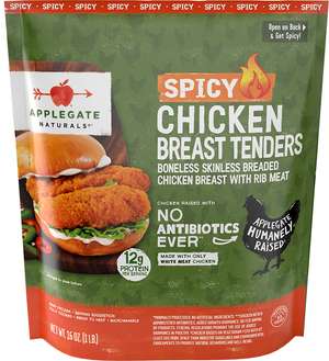Natural Spicey Chicken Tenders 16oz Front 00025317176545 Tbd