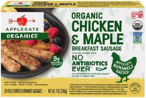 Organic Chicken Maple Breakfast Sausage Link Planogram Straight On Front 00025317616003
