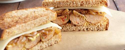 Grilled Sausage Sandwich With Organic Cheese