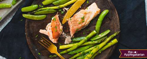 Prosciutto Wrapped Salmon With Asparagus And Snap Peas Recipe