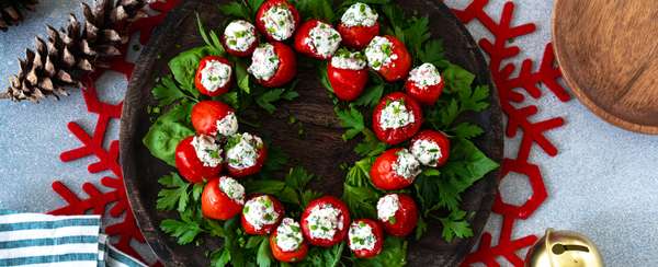 Cherry Peppers Stuffed with Herbed Goat Cheese and Salami
