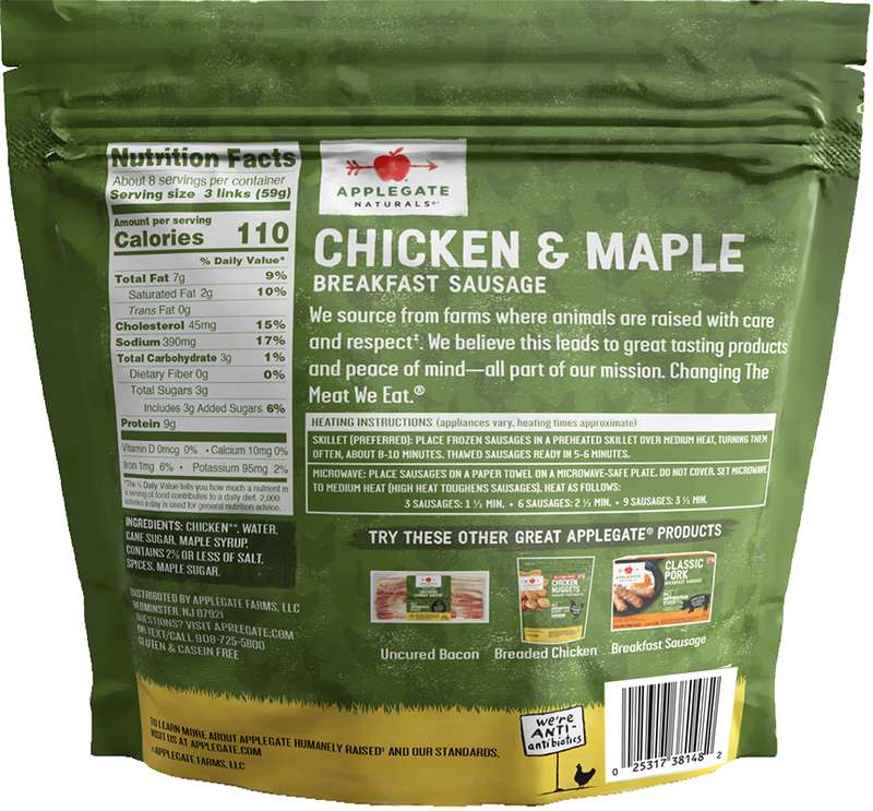 Products - Breakfast Sausage - Applegate Naturals® Chicken & Maple ...
