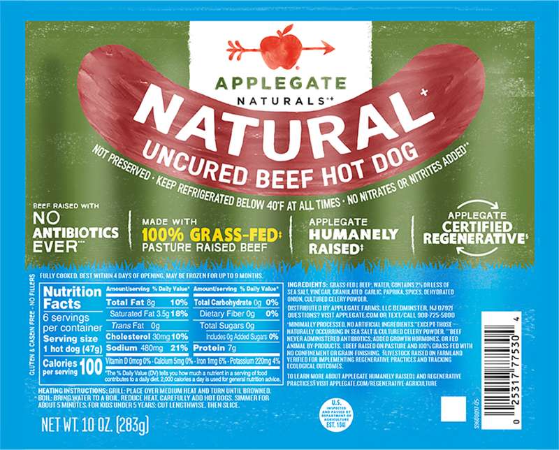 Applegate Naturals Uncured Beef Hot Dogs (Grass-Fed, 10 oz)