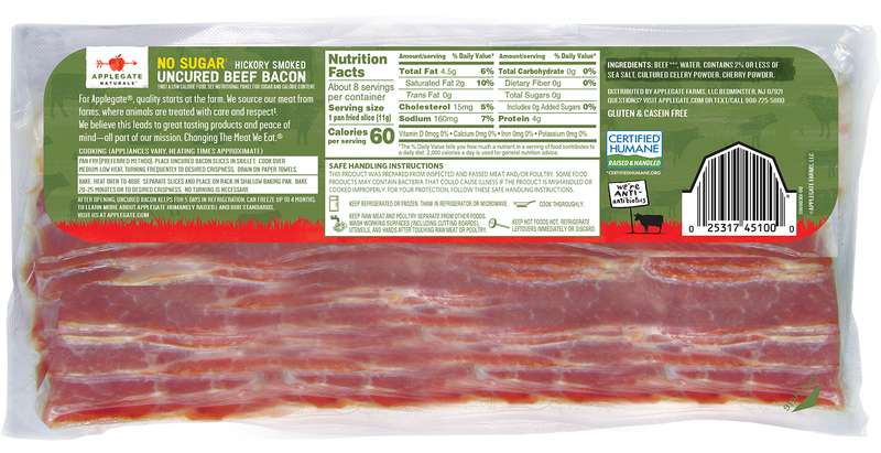 Products - Bacon - Applegate Naturals® Hickory Smoked No Sugar Uncured ...